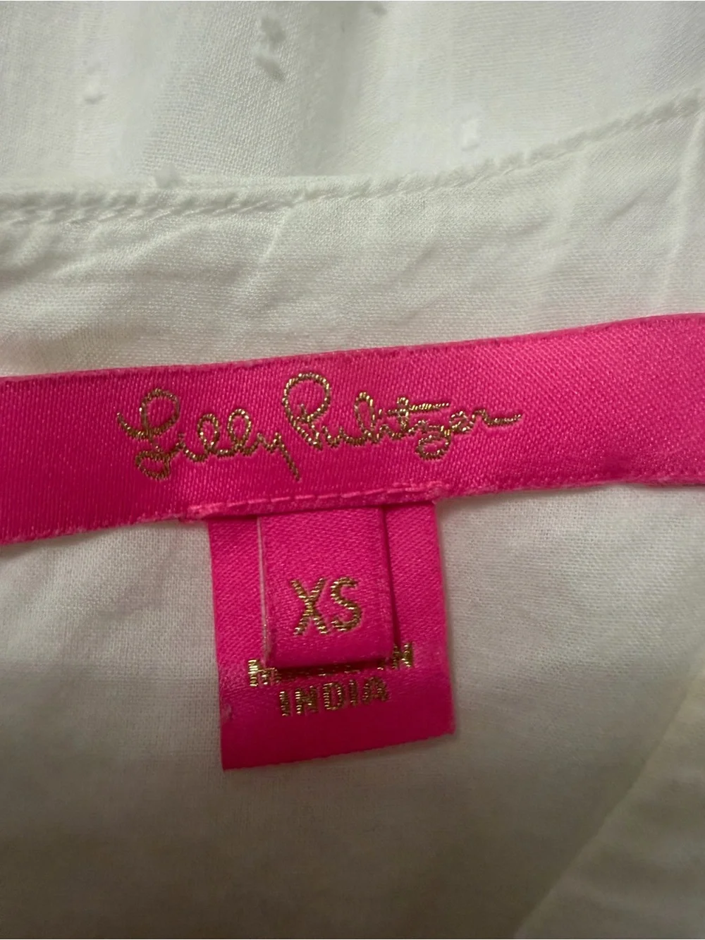 Lilly Pulitzer White Pom-Trim Peplum Blouse
